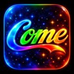 ComeApps logo with colorful 3D “come” text on a vibrant blue, purple, and red cosmic background